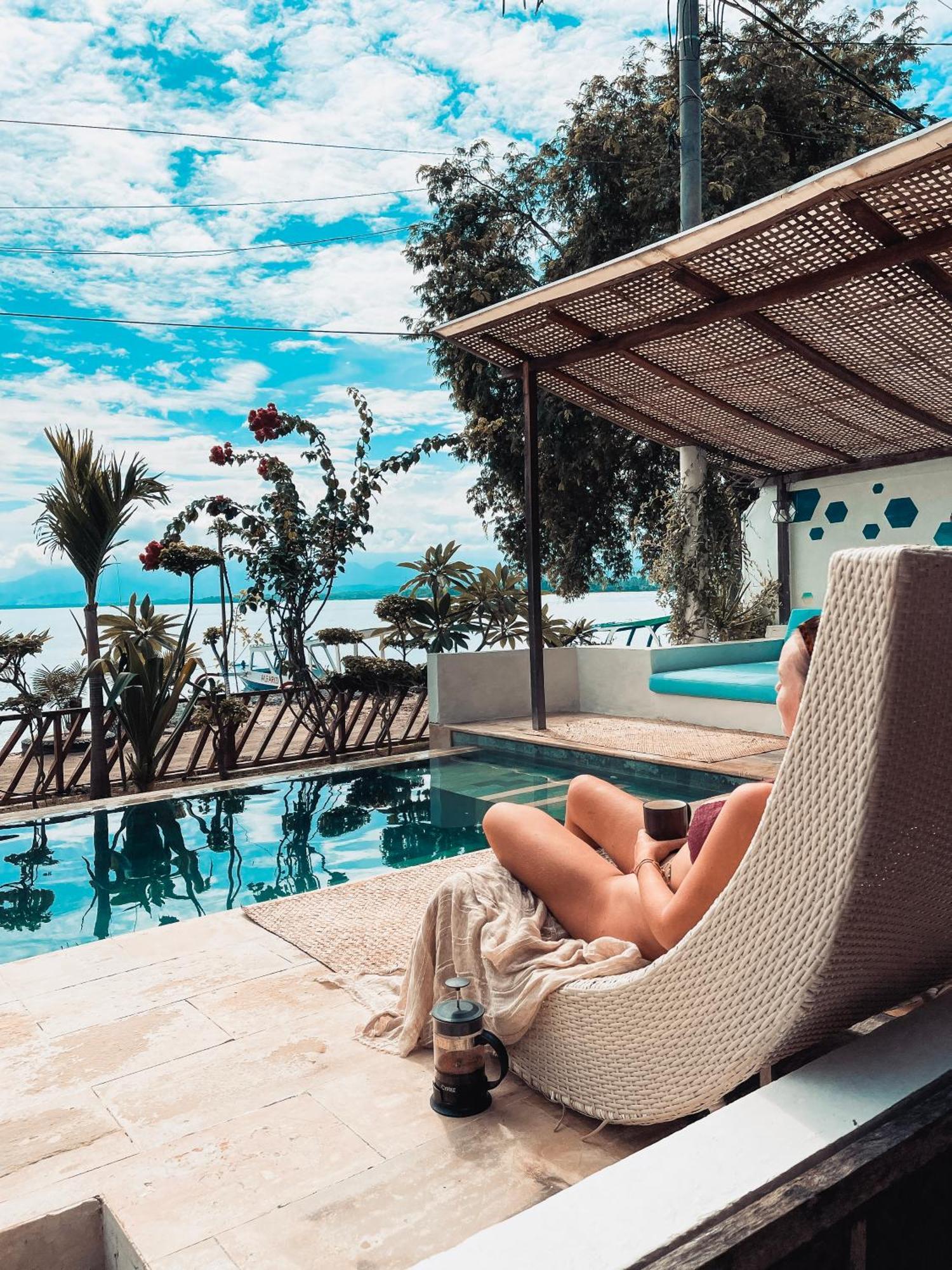Serenity Luxurious Beachfront Villa & Spa With Private Infinity Pool, 8 Guests Gili Air Exterior foto